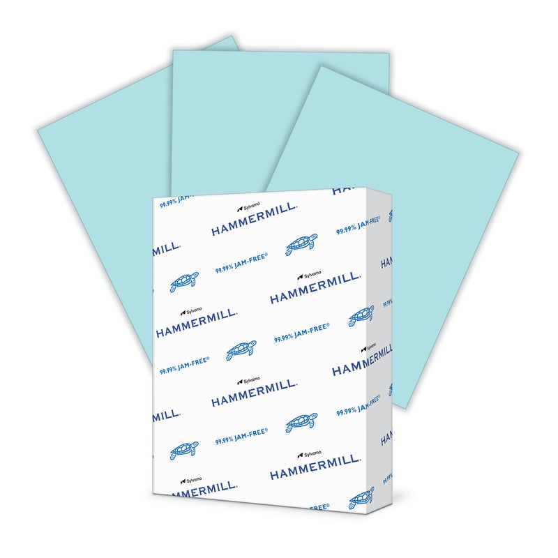 Hammermill Colored Paper, 24 lb Blue Printer Paper, 8.5 x 11-1 Ream (500 Sheets) - Made in the USA, Pastel Paper, 103671R - Image 1